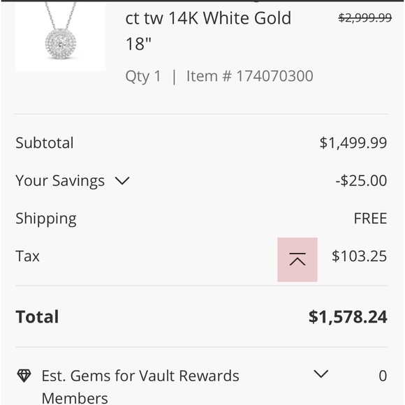 14kt white gold Diamond 1 carat necklace - Picture 6 of 6